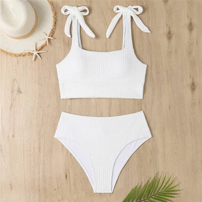 ShieldChic - Wholesale Two Piece Swimsuit - Women's - Two Piece High Waist Conservative Solid Color Swimsuit7