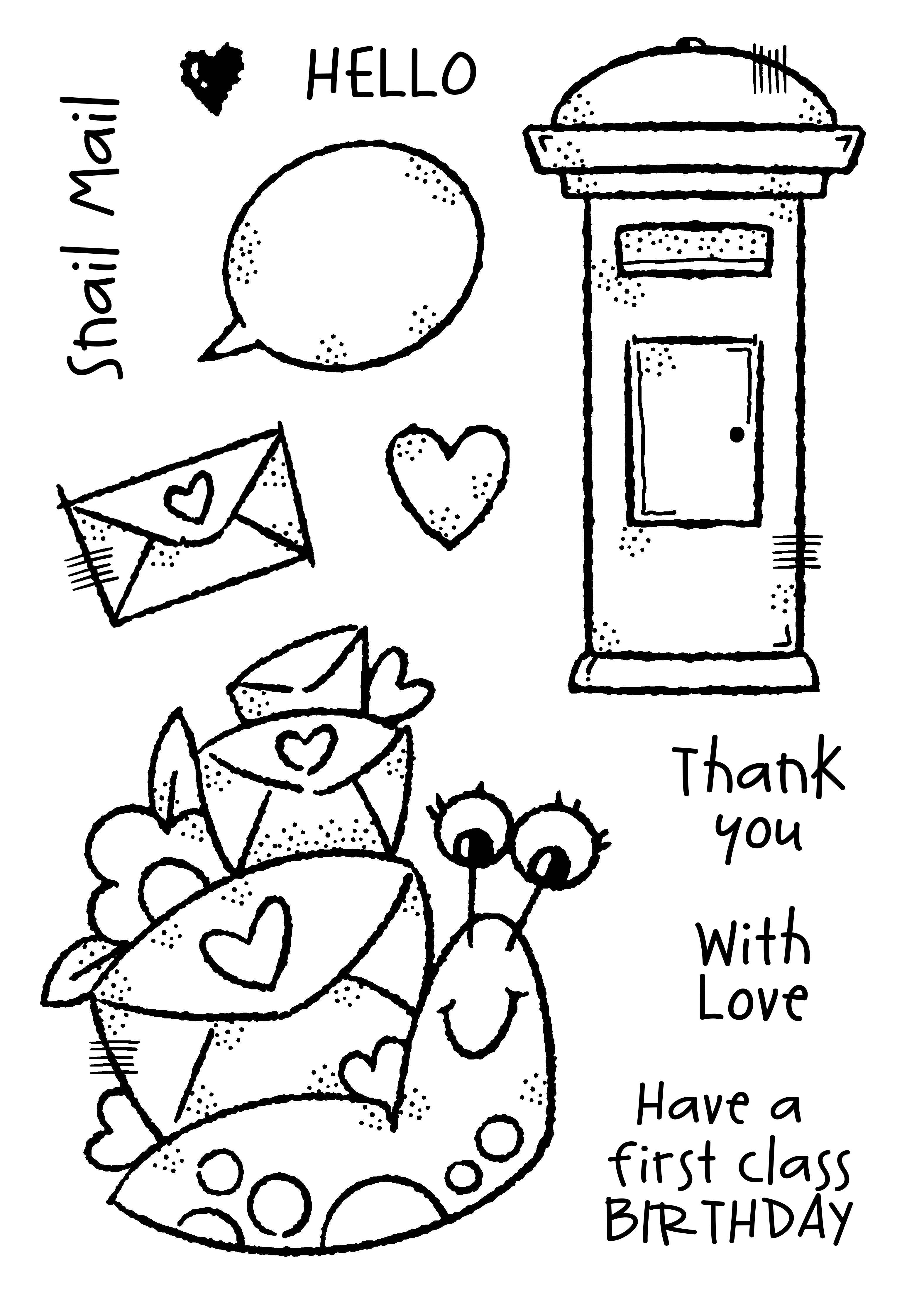 Ecstasy Crafts Distributing – wholesale Rubber/decorative stamp – Woodware Clear Singles Snail Mail 4 in x 6 in Stamp3