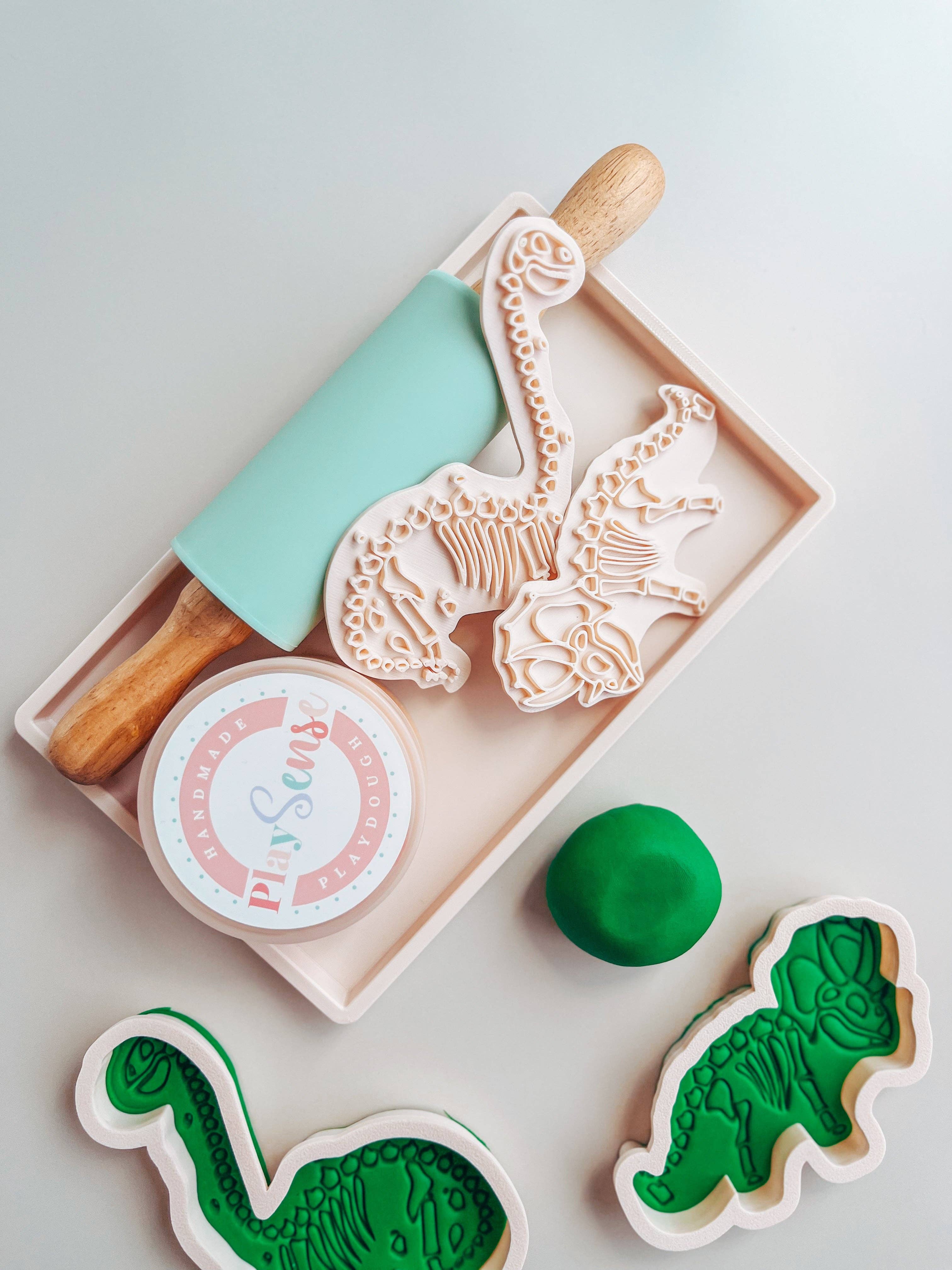 Play Sense - Wholesale Putty/Slime - Kids - Eco Playdough Stamp | Dinosaurs | Triceratops Bones1