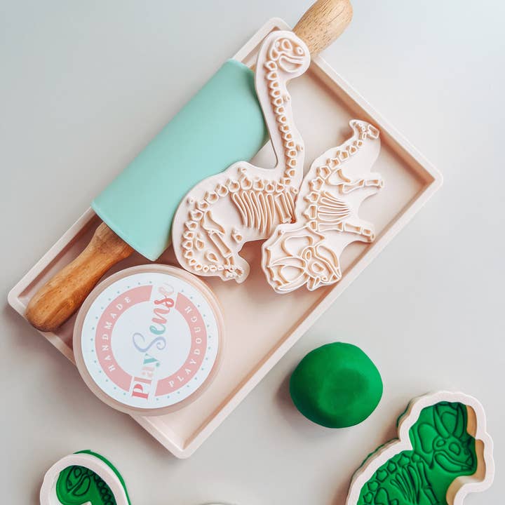 Play Sense - Wholesale Putty/Slime - Kids - Eco Playdough Stamp | Dinosaurs | Triceratops Bones1
