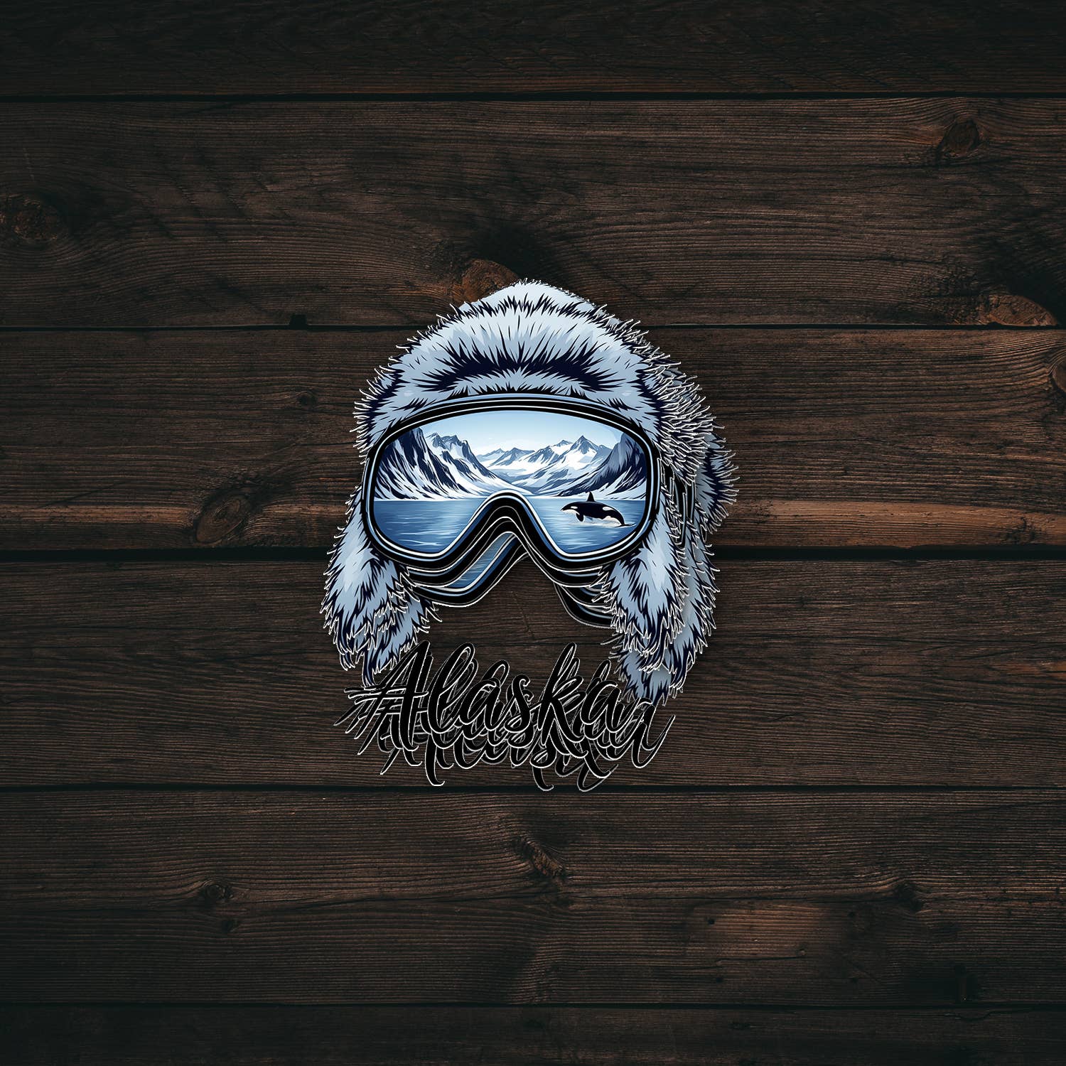 PiggyPrintStickers - Wholesale Sticker - Alaska Trapper Hat Sticker | Alaska Vinyl Sticker | Decal 1