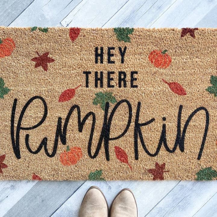 Hey There Pumpkin Doormat for wholesale by PaintedStorkDesigns