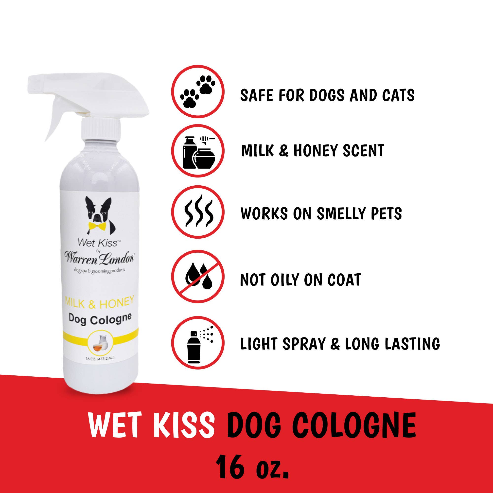 Warren London Dog Products - Vendita all'ingrosso Spray deodorante per animali - Wet Kiss Cologne per cani - 473 ml5