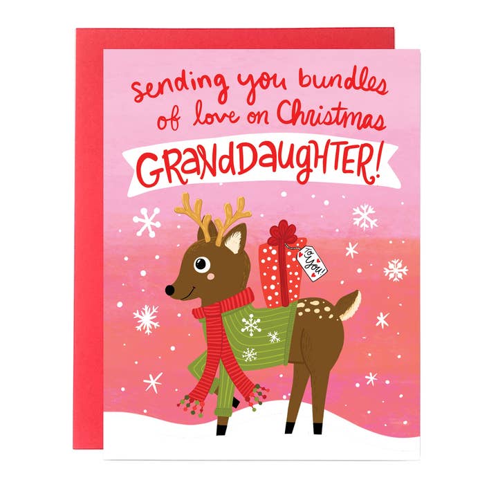 Granddaughter Christmas Card for wholesale by Fox Card Co