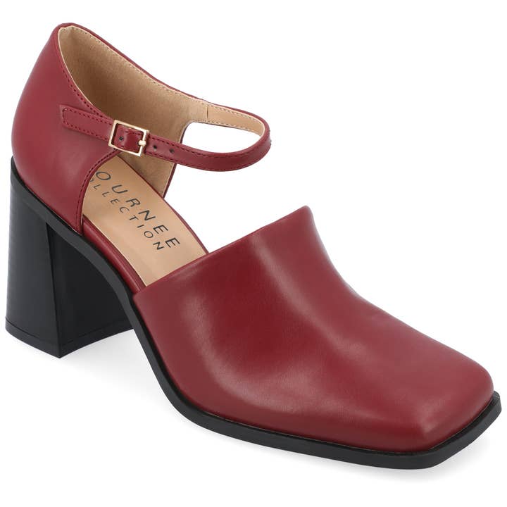 Bobby Block Heel Loafers In Faux Leather for wholesale by Journee