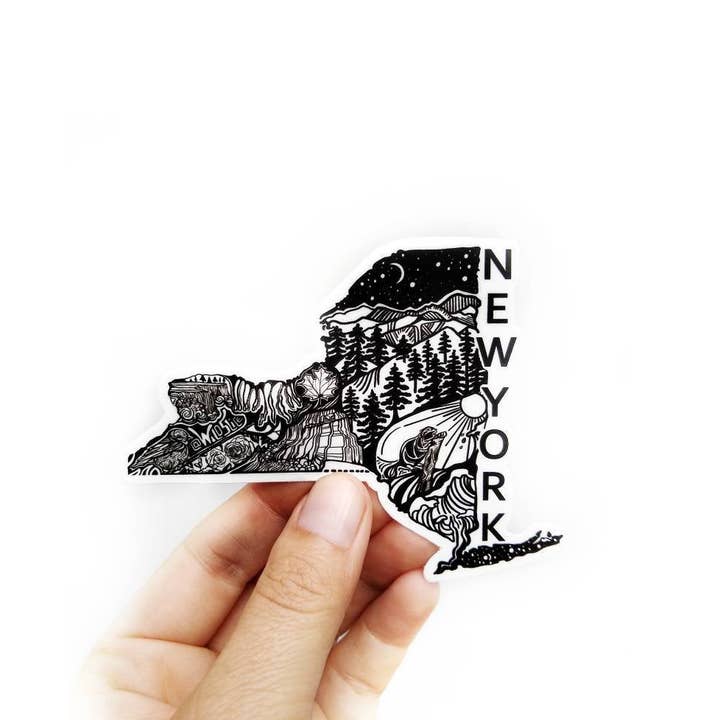 Wild Slice Designs – Großhandel Aufkleber für Telefon und Laptop – New York State Aufkleber 4"-Aufkleber1
