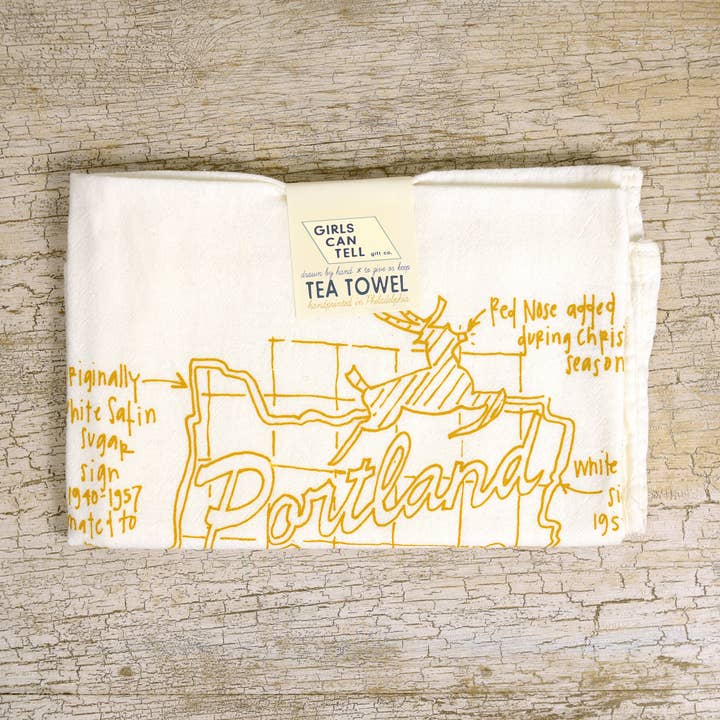 Portland Oregon Tea Towel | kitchen | flour sack | dish for wholesale by Girls Can Tell
