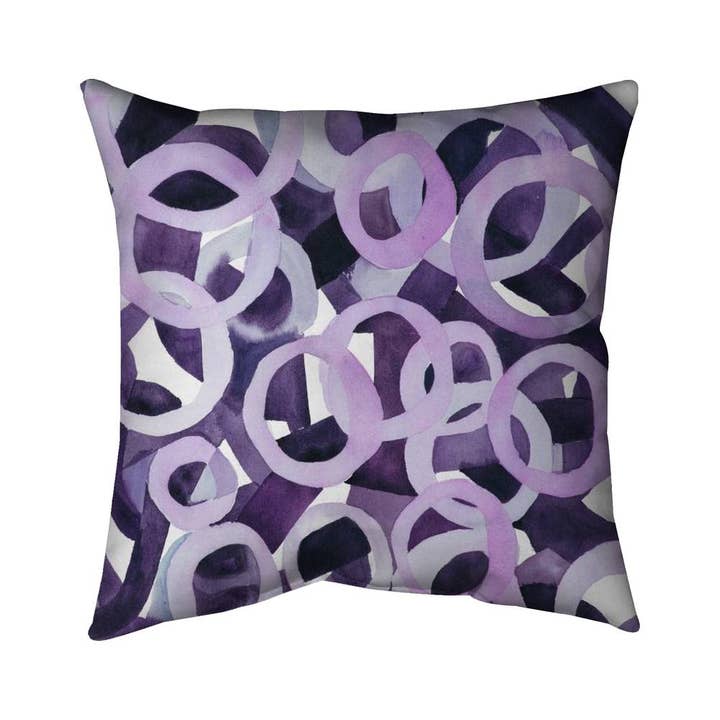 Abstract Purple Rings Pillow | Decor | Patterned Cushion for wholesale by BEGIN HOME DECOR