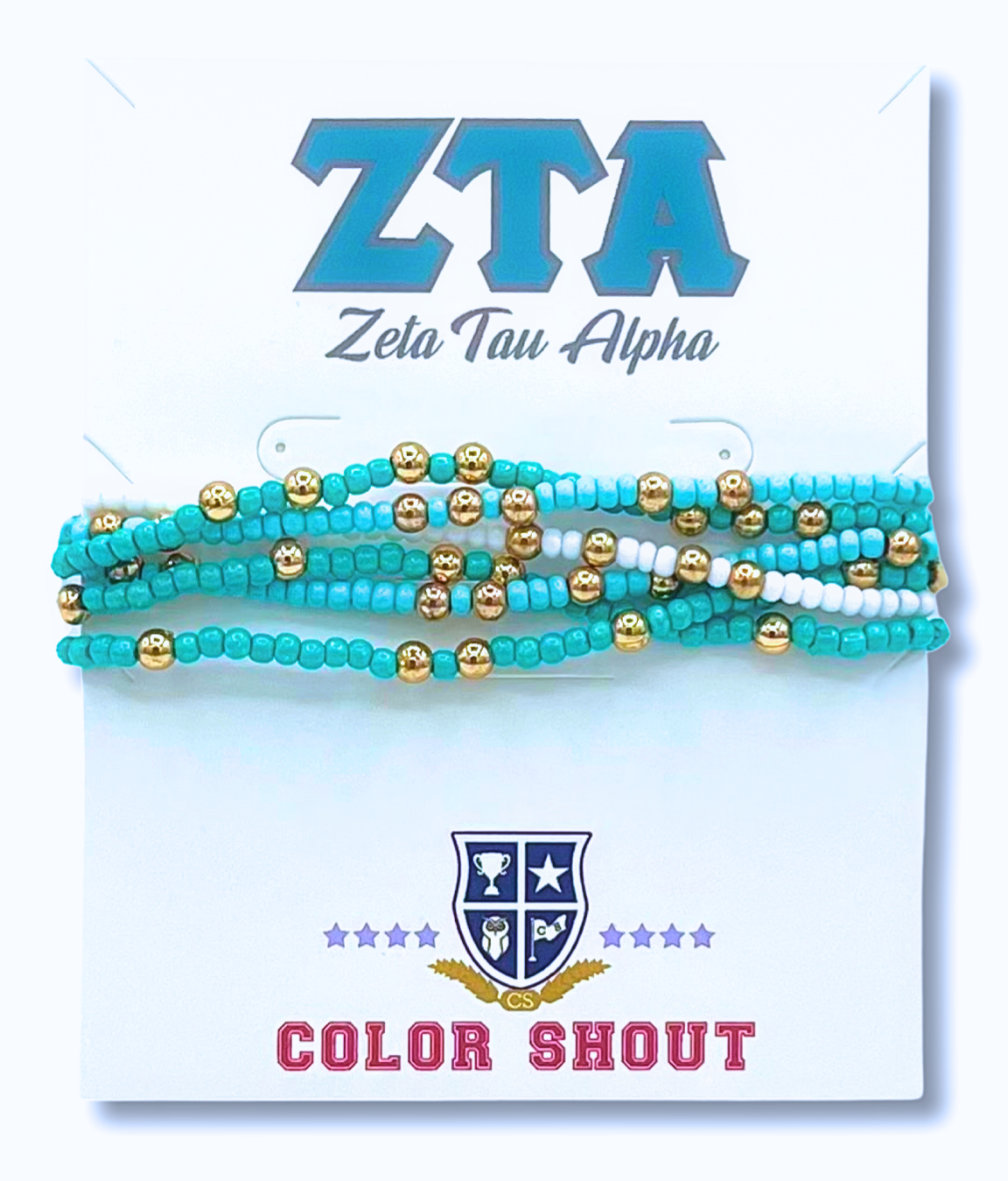 Color Shout - Wholesale Jewelry Set - Sorority Colors Stack: Set of 6 Beaded Stretch Bracelets16