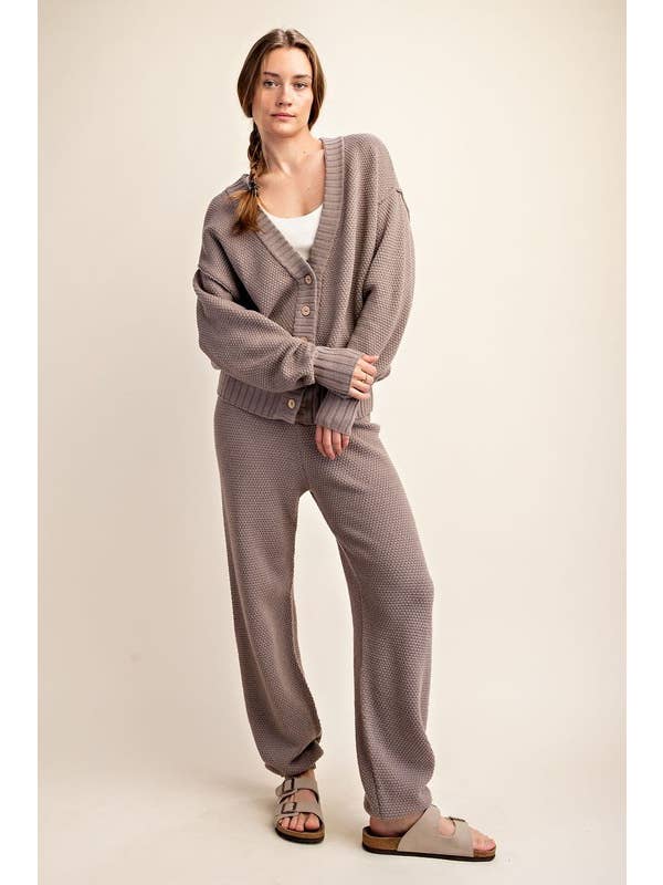 Sunday Morning - Wholesale Lounge Set - Women's - SET270037 SOFT KNIT OVERSIZED CARDI SWEATER SET15