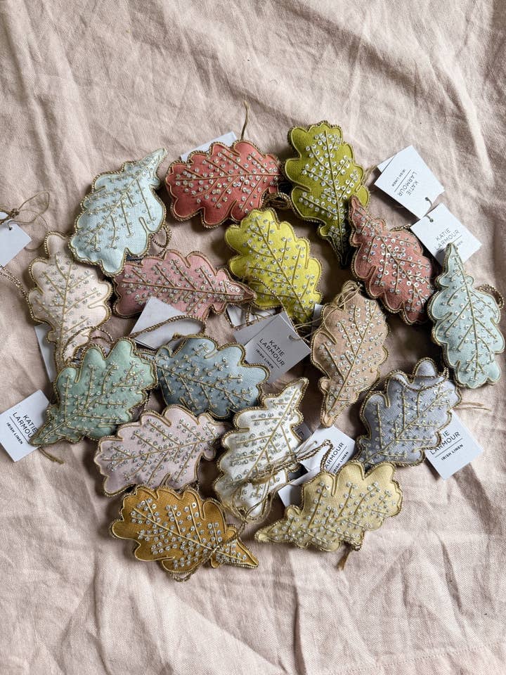 16pcs Pastel Colours Assortment Oak Leaf for wholesale by Katie Larmour Linen
