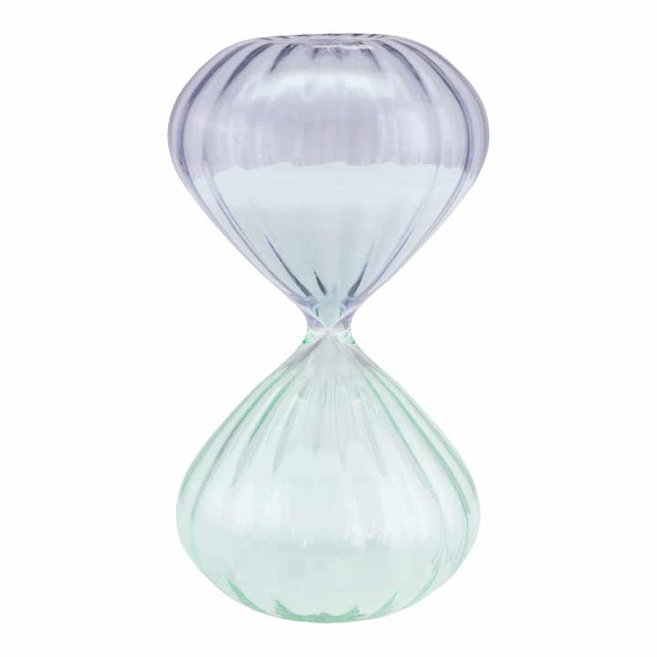 Made Market Co. - Wholesale Decorative Tabletop Object - Hourglass 30 Minute Mint & Gray Timer2