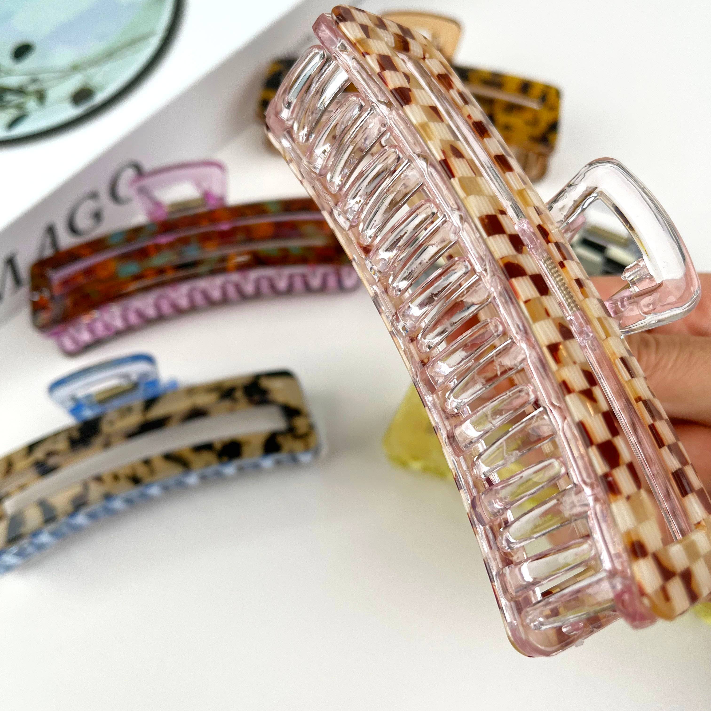 mildstyles - Wholesale Hair Clip - Women's - Checkerboard rectangular hair claw clip9