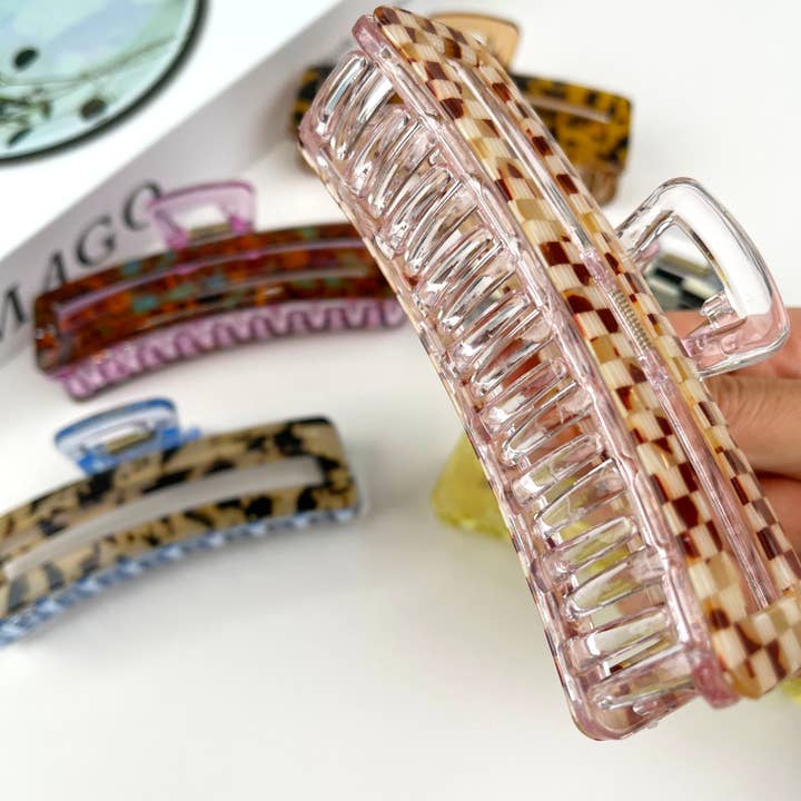 mildstyles - Wholesale Hair Clip - Women's - Checkerboard rectangular hair claw clip9