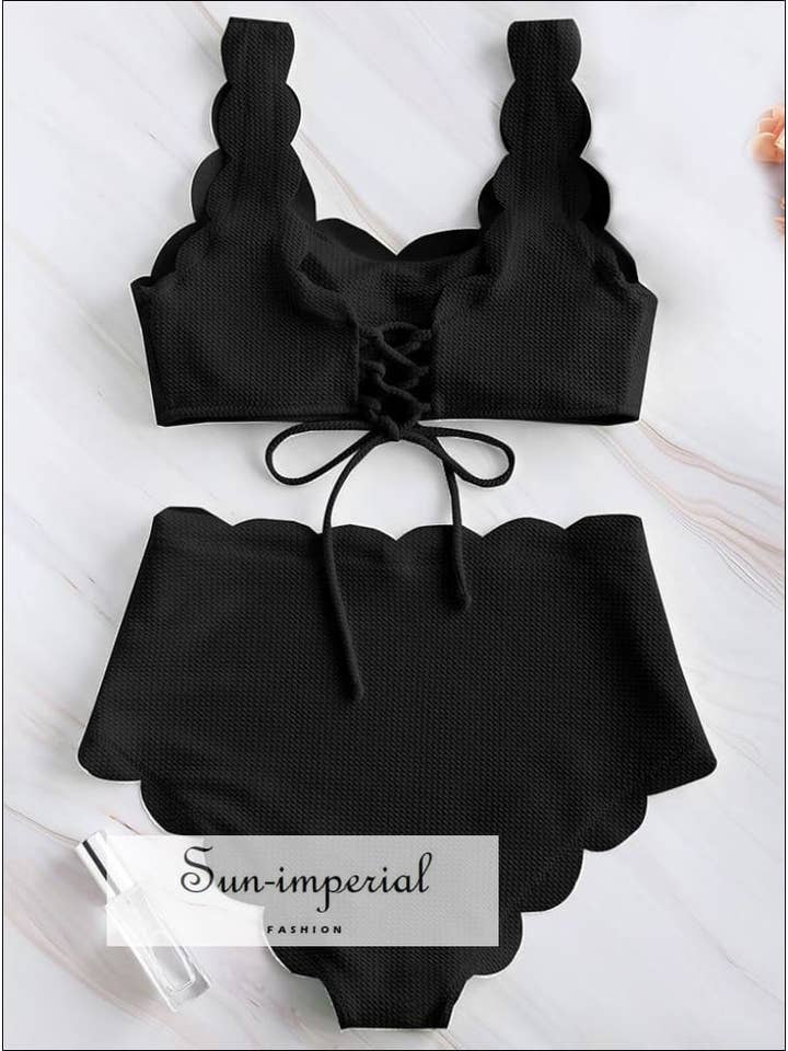 Sun Imperial - Wholesale Two-piece swimsuit – Women’s - Sun-Imperial Women Mint Green Textured Scalloped High2