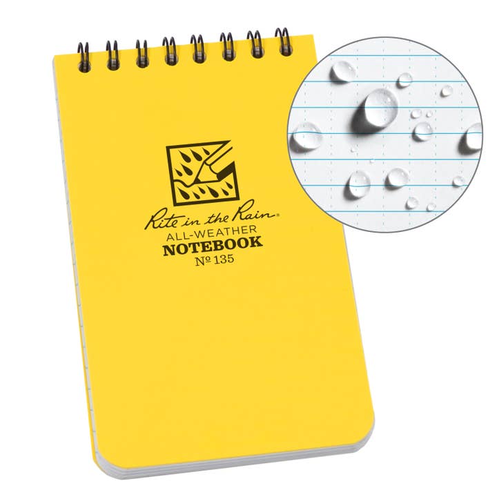 Rite in the Rain 3" x 5" Top Spiral Anteckningsbok, Gul för wholesale av Rite in the Rain