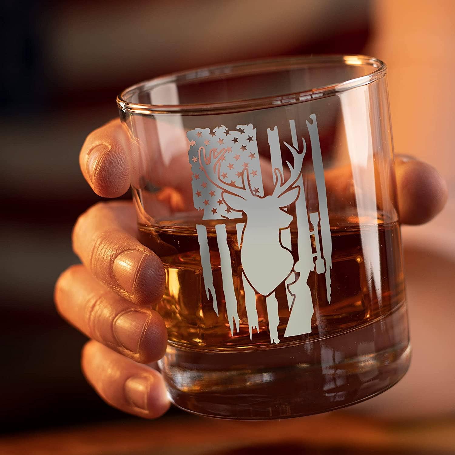 Old Southern Brass - Wholesale Cocktail/Liquor Glass - Deer Hunter American Flag - Whiskey Glass4
