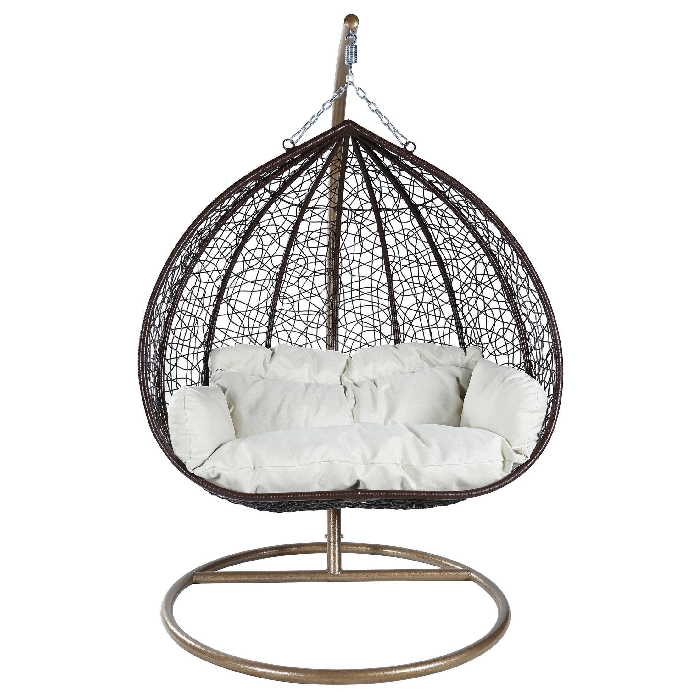 LeisureMod - Wholesale Egg Chair - Recluse Polyethylene Hanging Two-Person Swing Chair21