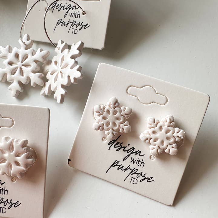 Design With Purpose - Wholesale Dangle Earrings - Snowflake Studs1