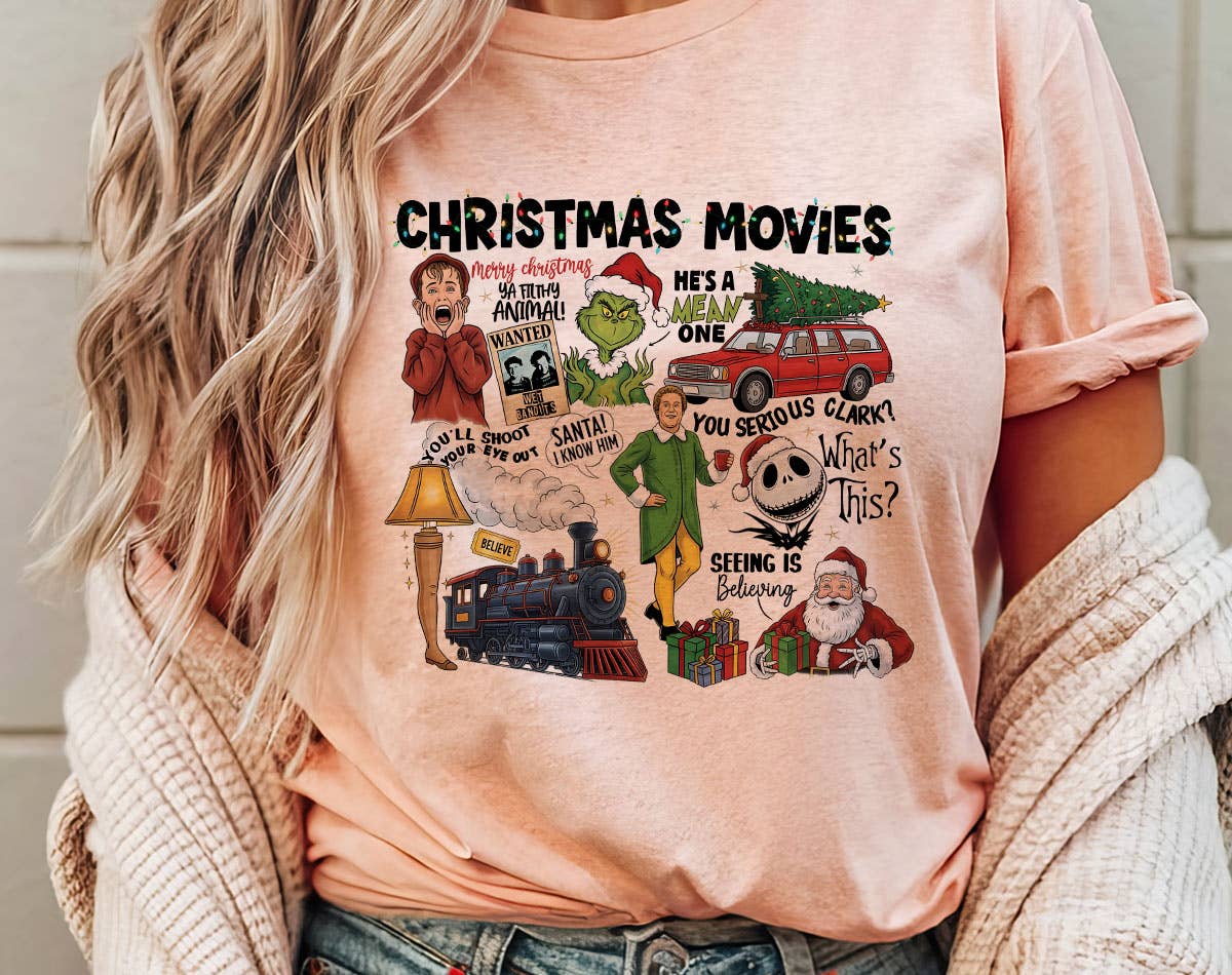 House Of Rodan - Wholesale T-Shirt (Graphic) - Women's - Christmas Movies Collage Buddy Clark T-Shirt0