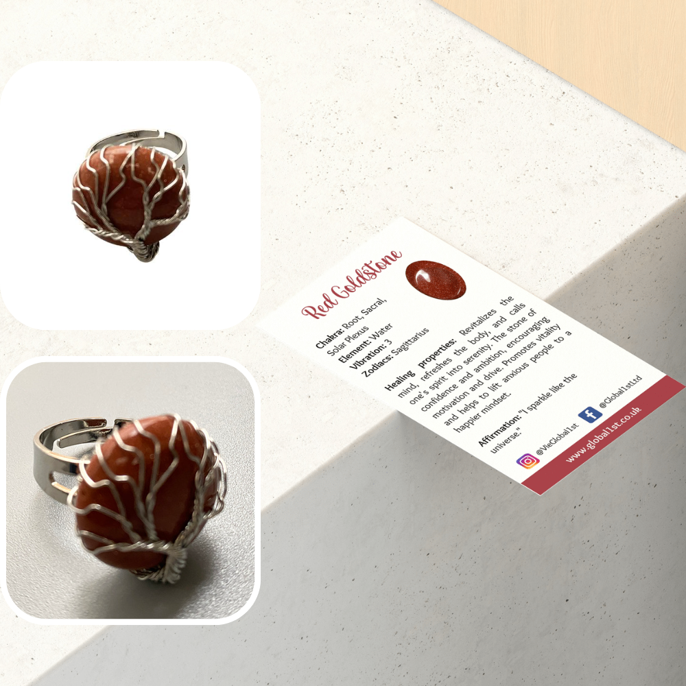 VIE – Engroshandel Statementring – Wireindpakket livets træ-ring, 2 cm23