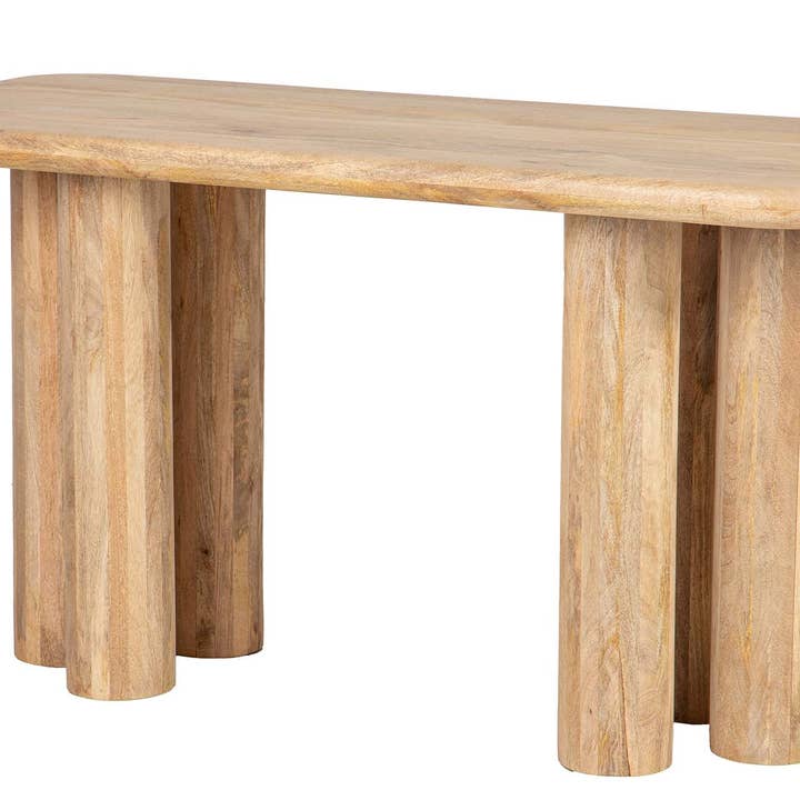 Bureau van mangohout, bruin, Felo, 140x60x75 cm voor wholesale door Ethan Chloe - GARPE GROUP - GARCIA PÉREZ Y CÍA S.L.