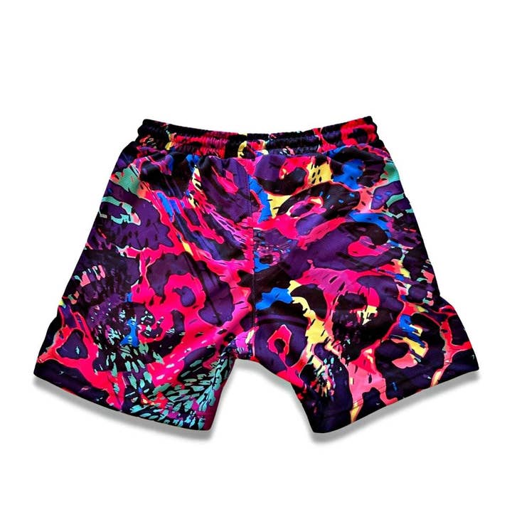 Shorts in rete con stampa giungla neon per la vendita all'ingrosso da parte di King Killers