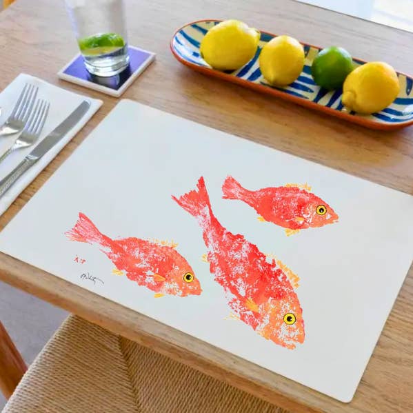 School of Coral Snapper Placemat | Beach House for wholesale by Fish Aye Trading