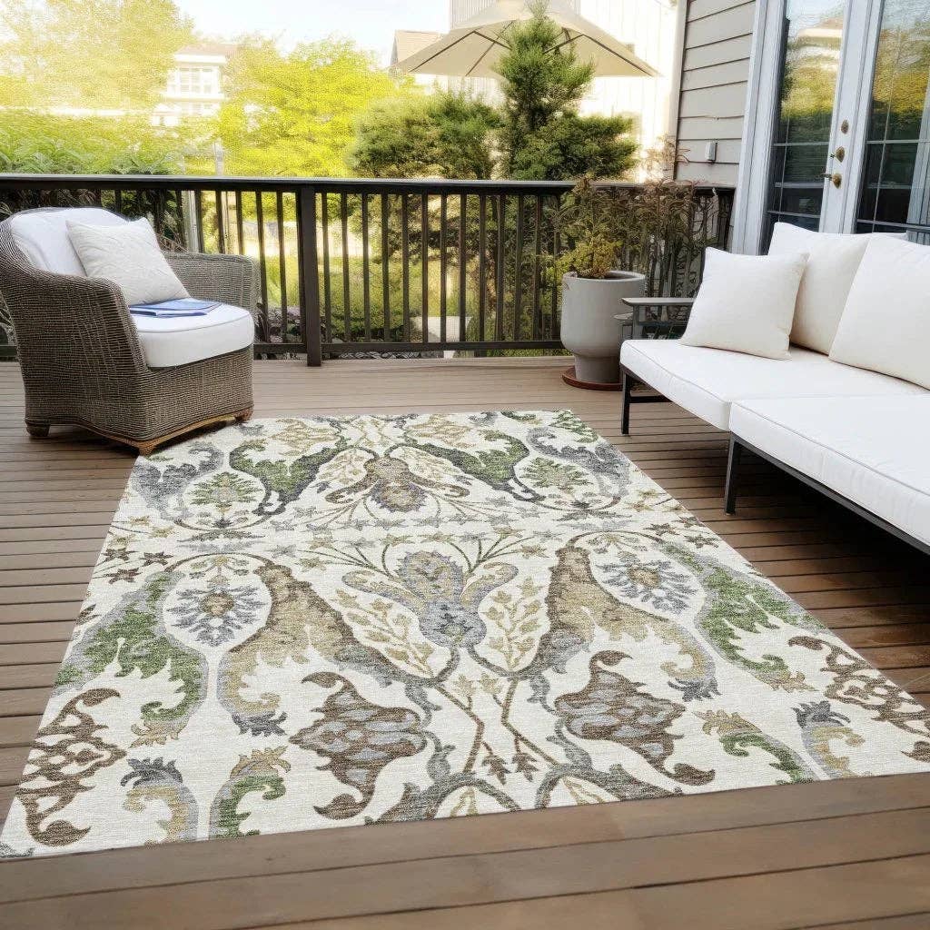 LOOMLAN – wholesale Area rug – Alfreda Ivory Washable Indoor-Outdoor Rug12