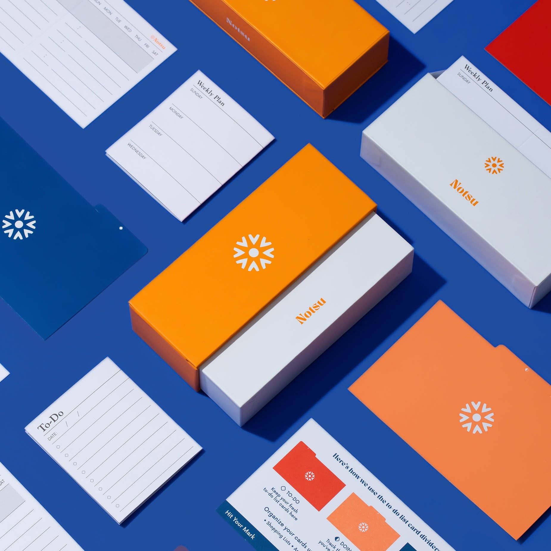 Notsu - Wholesale Stationery/Notecard Set - To Do List Scored Index Card Case | Dividers and Stand 3x52