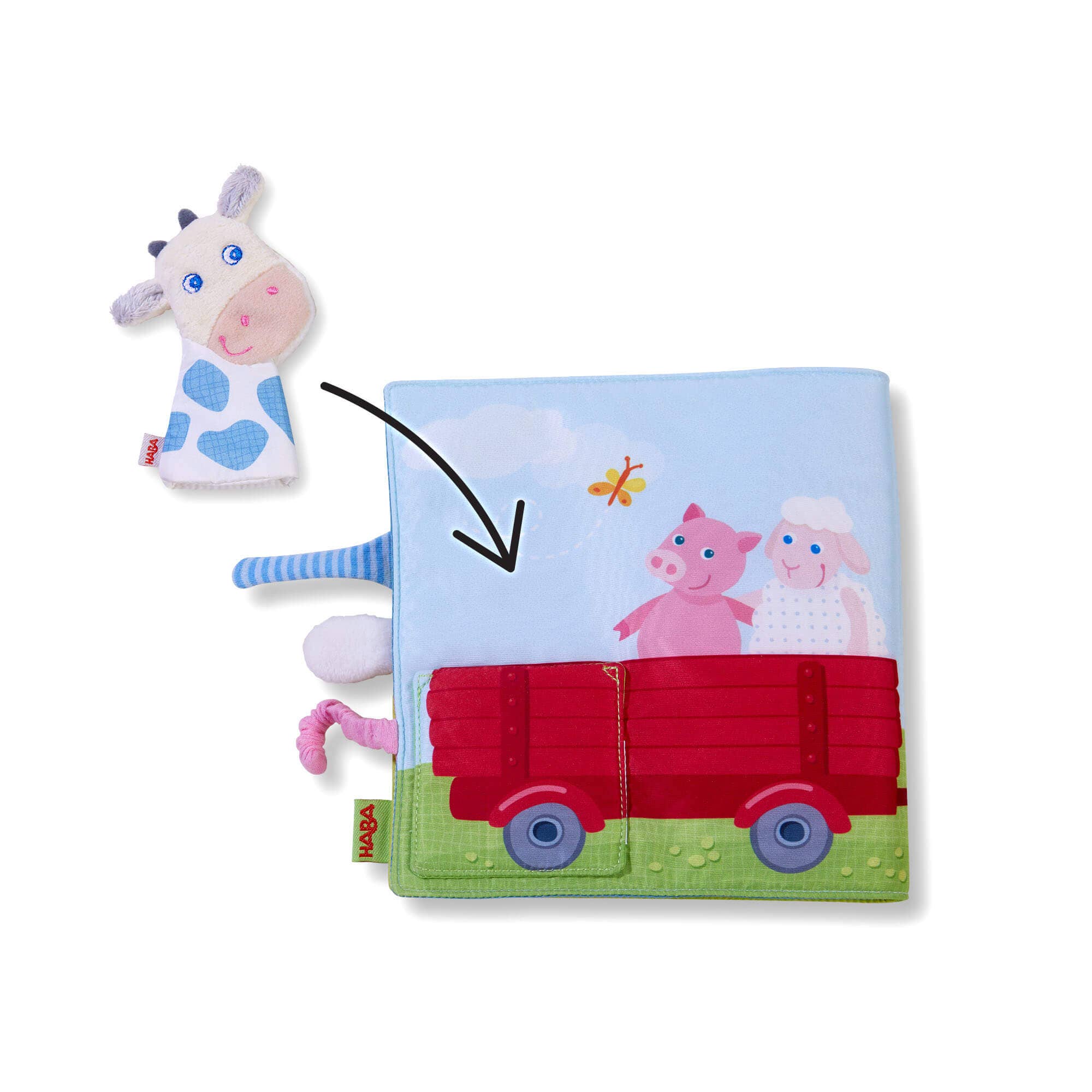 HABA USA - Wholesale Baby & Toddler Book (0-2) - Down on the Farm Soft Book with Cow Puppet6