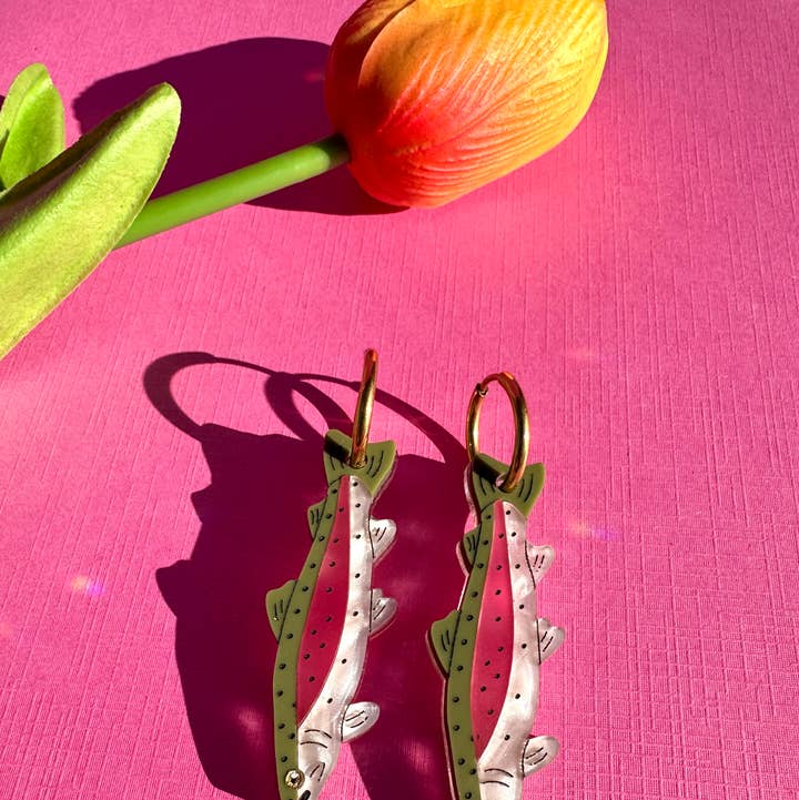 Not Picasso - Wholesale Dangle Earrings - Rainbow Trout0
