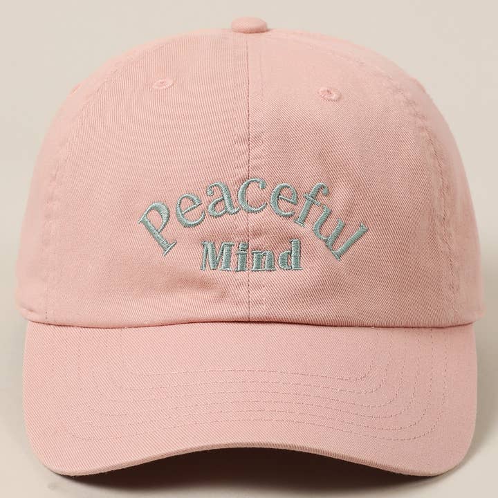 Fashion City - Wholesale Baseball Cap - Unisex - Peaceful Mind Lettering Embroidery Baseball Cap