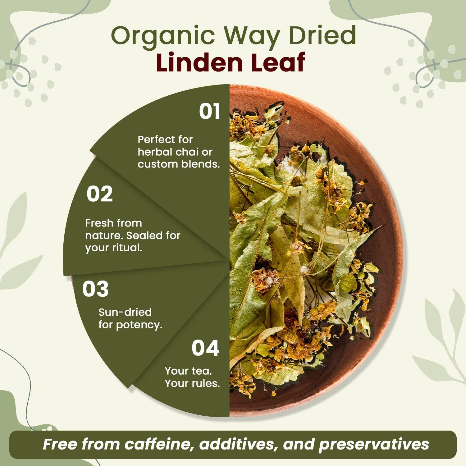 Organic Way LLC - Wholesale Losse thee - Lindebloesem & Blad Kruidenthee Bloesem & Culinaire Gebruik | Europees Wild-Oogst | Koosjer & USDA Gecertificeerd | Veganistisch, Non-GMO & Glutenvrij | 100% Rauw uit Albanië1