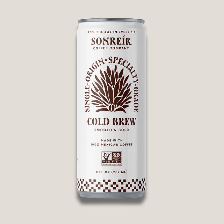 Sonreír Coffee Company - Wholesale Iced Coffee/Cold Brew - RTD Cold Brew, Single Origin Mexico 8oz, 12 pack