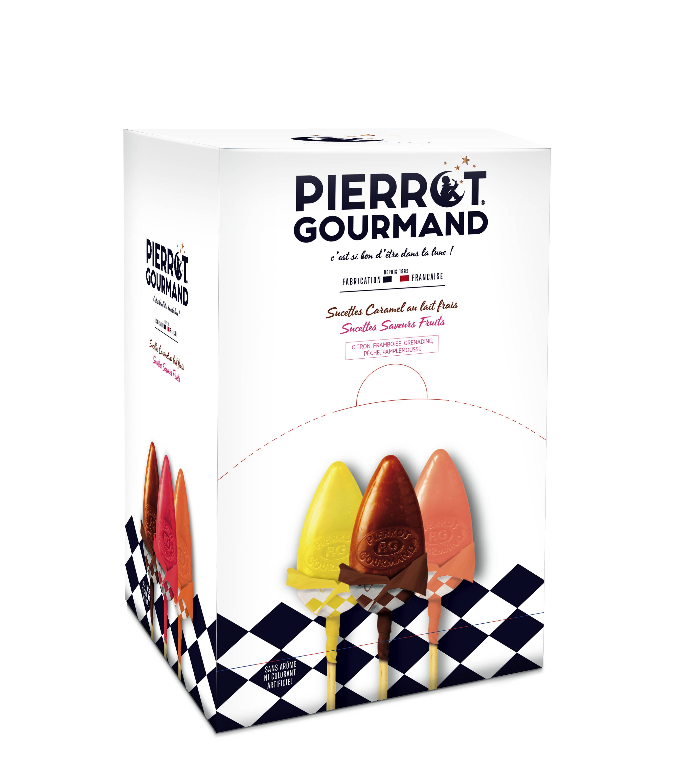 Pierrot Gourmand - Wholesale Lollipop - Dispenser box of 100 fruit and caramel lollipops2