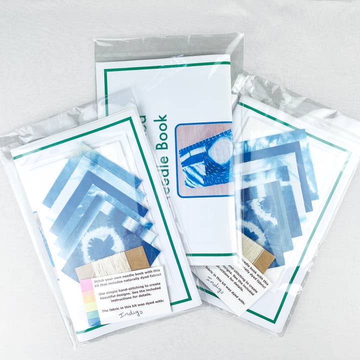 Cedar Dell Designs - Wholesale Embroidery/Cross Stitch Supplies - Boro Sewing Kit with Natural Indigo Dyed Fabric4