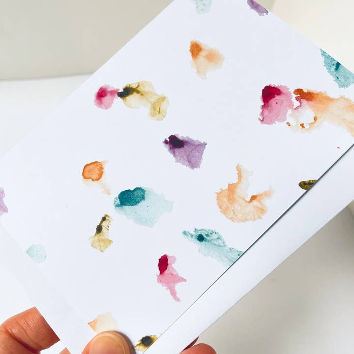 Atelier By Cat – Großhandel Briefpapier-/Postkarten-Set – Kartenset Confetti Watercolor in Schachtel, 100% recyceltes Papier, witzig1