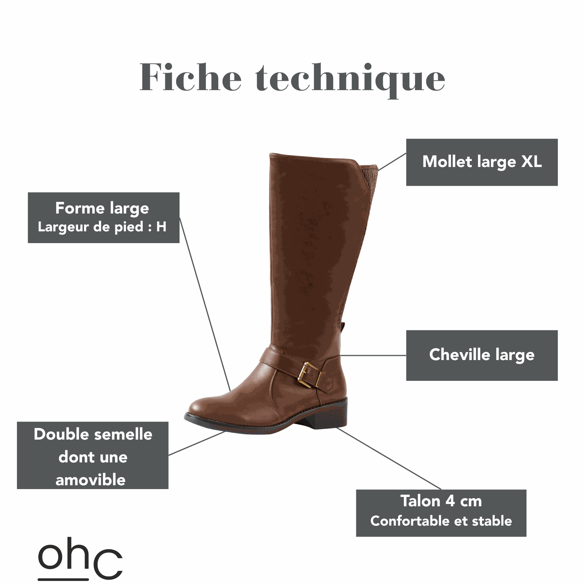 Gabylou - Wholesale Boots - Women's - XL boots for wide calves - Kiwi model11