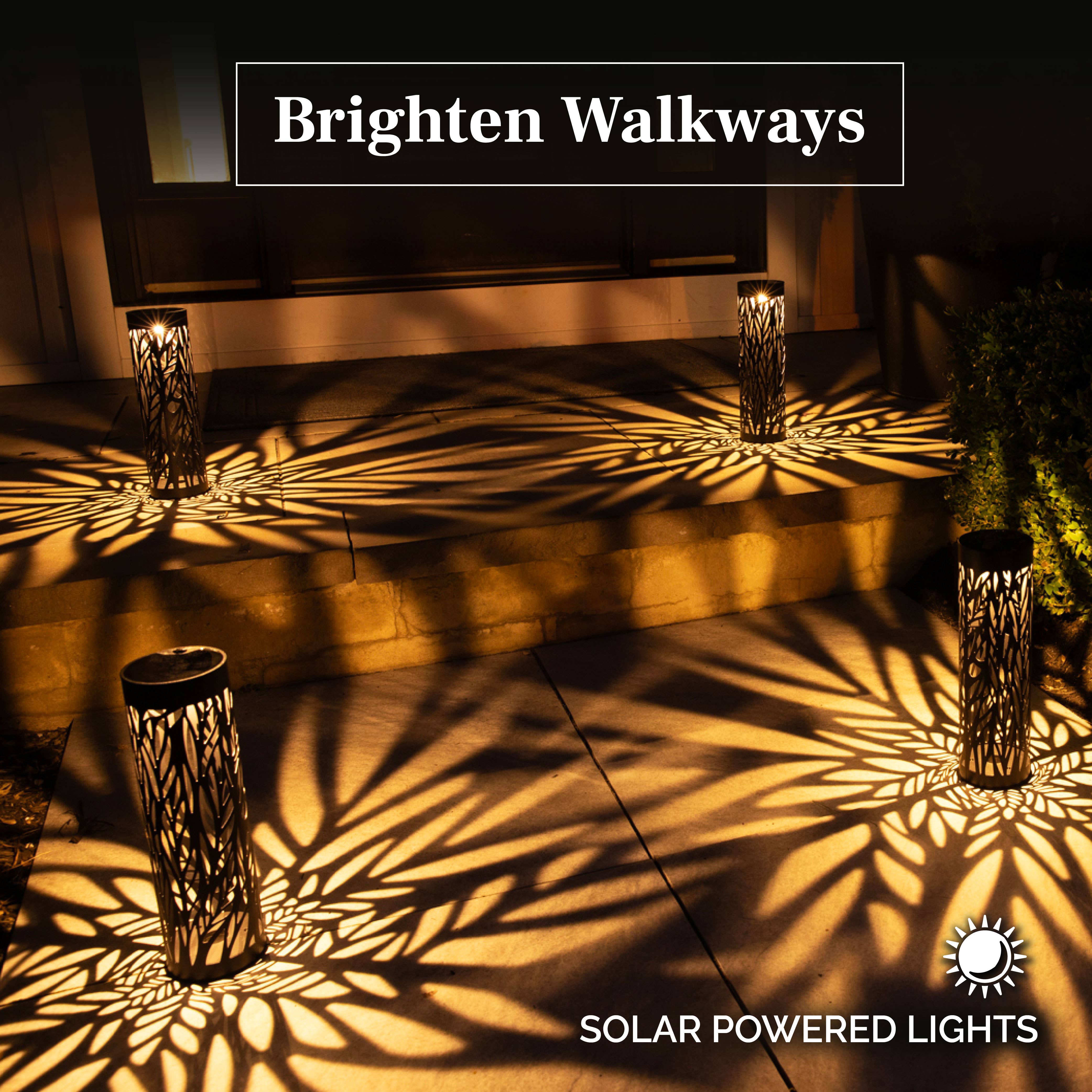 Gotham Steel/Granitestone - Wholesale Outdoor/Lawn Light - 4 -Pack Bollard Solar LED Outdoor Pathway Lights0