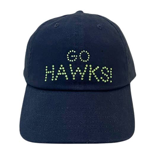 Rachel-Mütze mit Crystal Seahawks "GO HAWKS!" für den Großhandel von dolly mama designs, inc