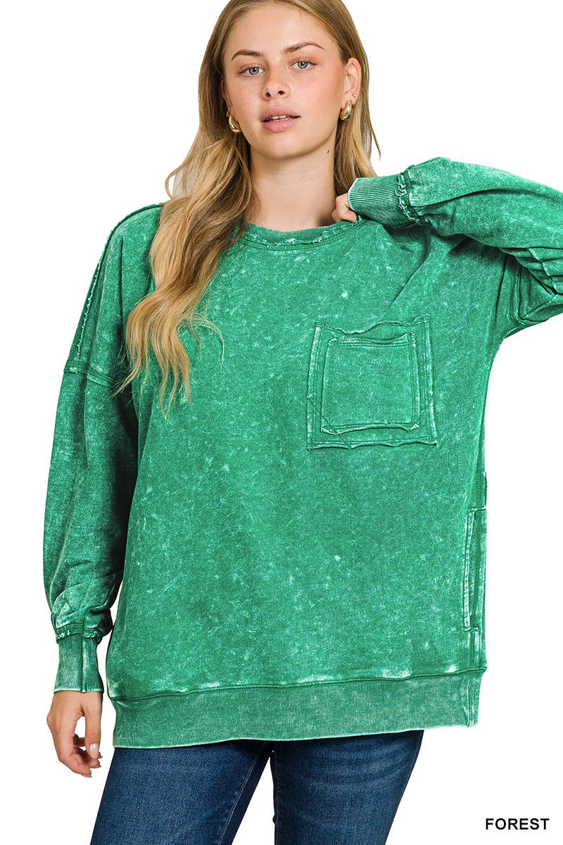 42POPS - Wholesale Sweatshirt - Women's - `.French terry washed pullover w/ side pocket38