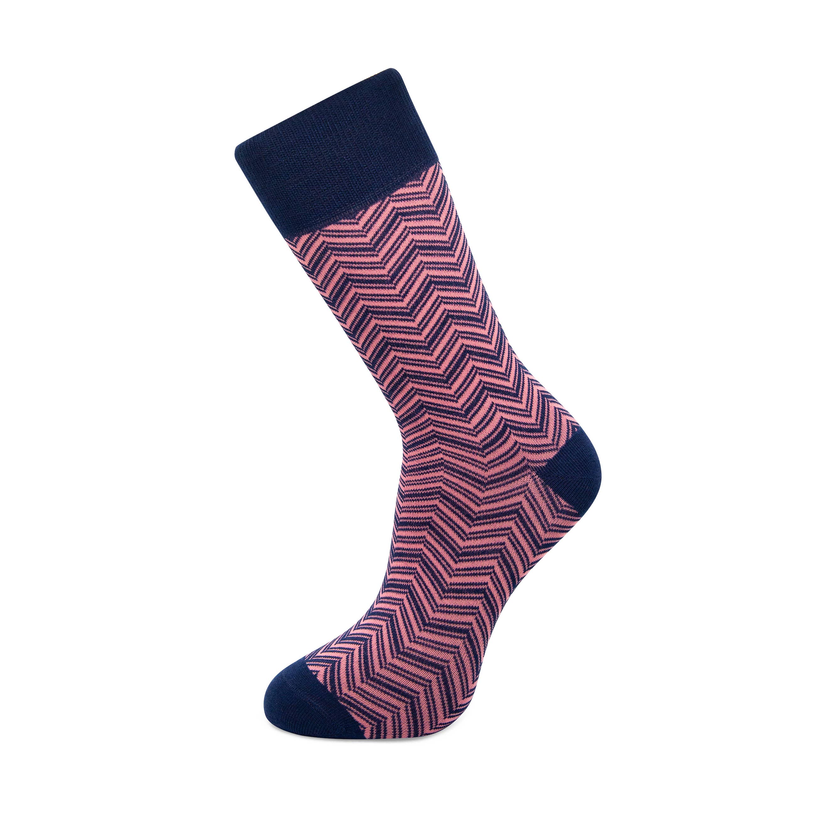 Slopes&Town - Vente Ceinture – unisexe - Ceinture en coffret cadeau Ray and Pink Herringbone Socks1