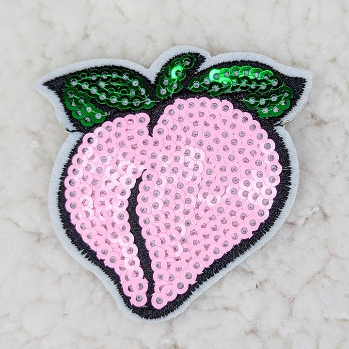 Strawberry Sequin HAT/POCKET Patch for wholesale by Trendy Transfers