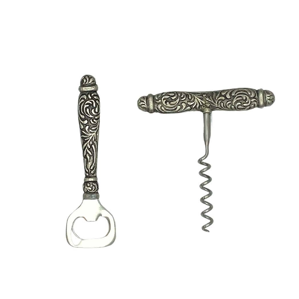 CLINQ - Wholesale Bottle/Wine Opener - Carved Handle Corkscrew Set1