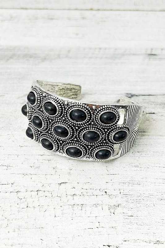 Artini Accessories - Wholesale Cuff Bracelet - Bejeweled Western Stone Bangle0