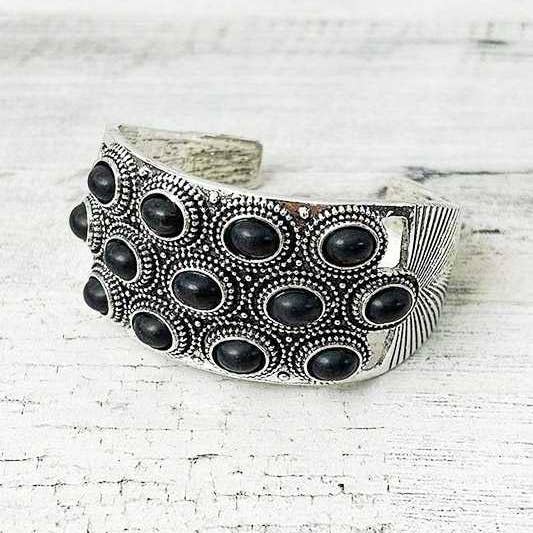 Artini Accessories - Wholesale Cuff Bracelet - Bejeweled Western Stone Bangle