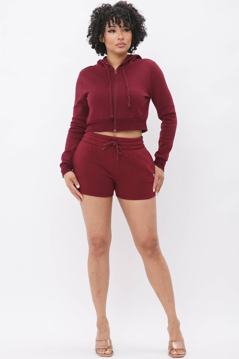 Boswell - Wholesale Lounge Set - Women's - French Terry Hoodie and Short Set With Pockets18