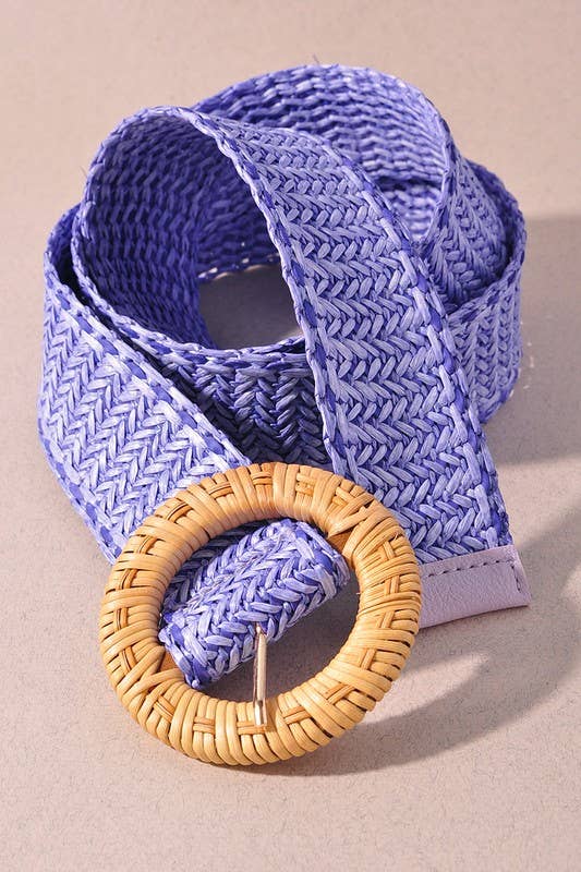 anbfashion - Wholesale Belt - Women's - STRAW ROUND BUCKLE BELT JCB17160