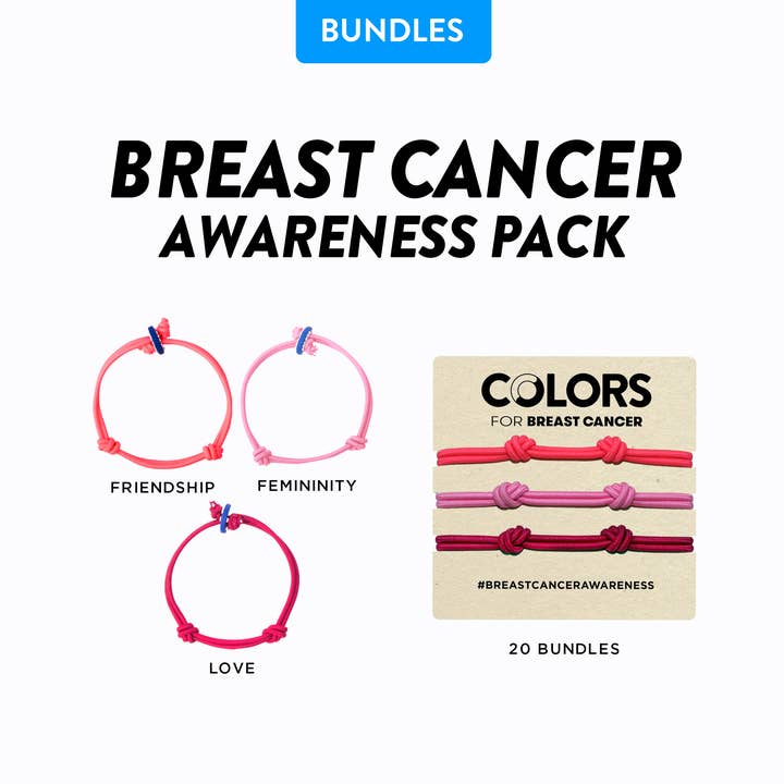 CONFEZIONE TRIO PER IL CANCRO AL SENO per la vendita all'ingrosso da parte di COLORS For GOOD